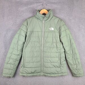 The North Face Women's Large Mossbud Insulated Reversible Jacket Green Fleece